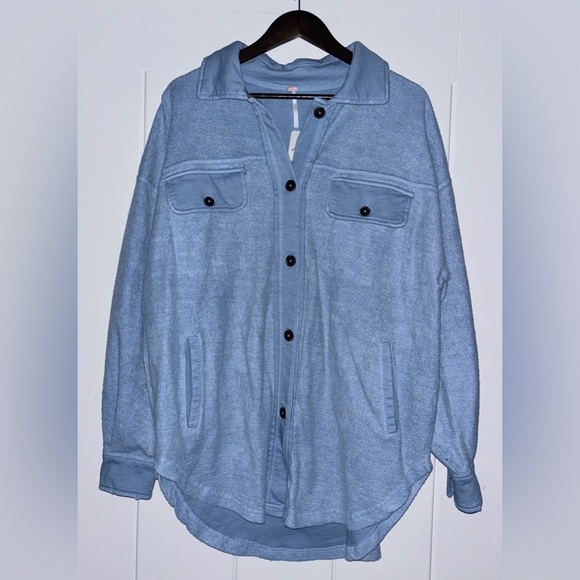 Free People Tops - FP We‎ The Free Ruby Slouchy Longline Shacket Oversized Slouchy Fit Women L NEW